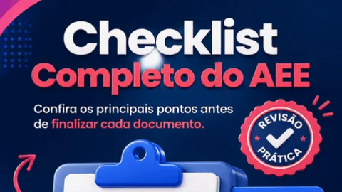 Demonstração animada do bônus Checklist Completo do AEE
