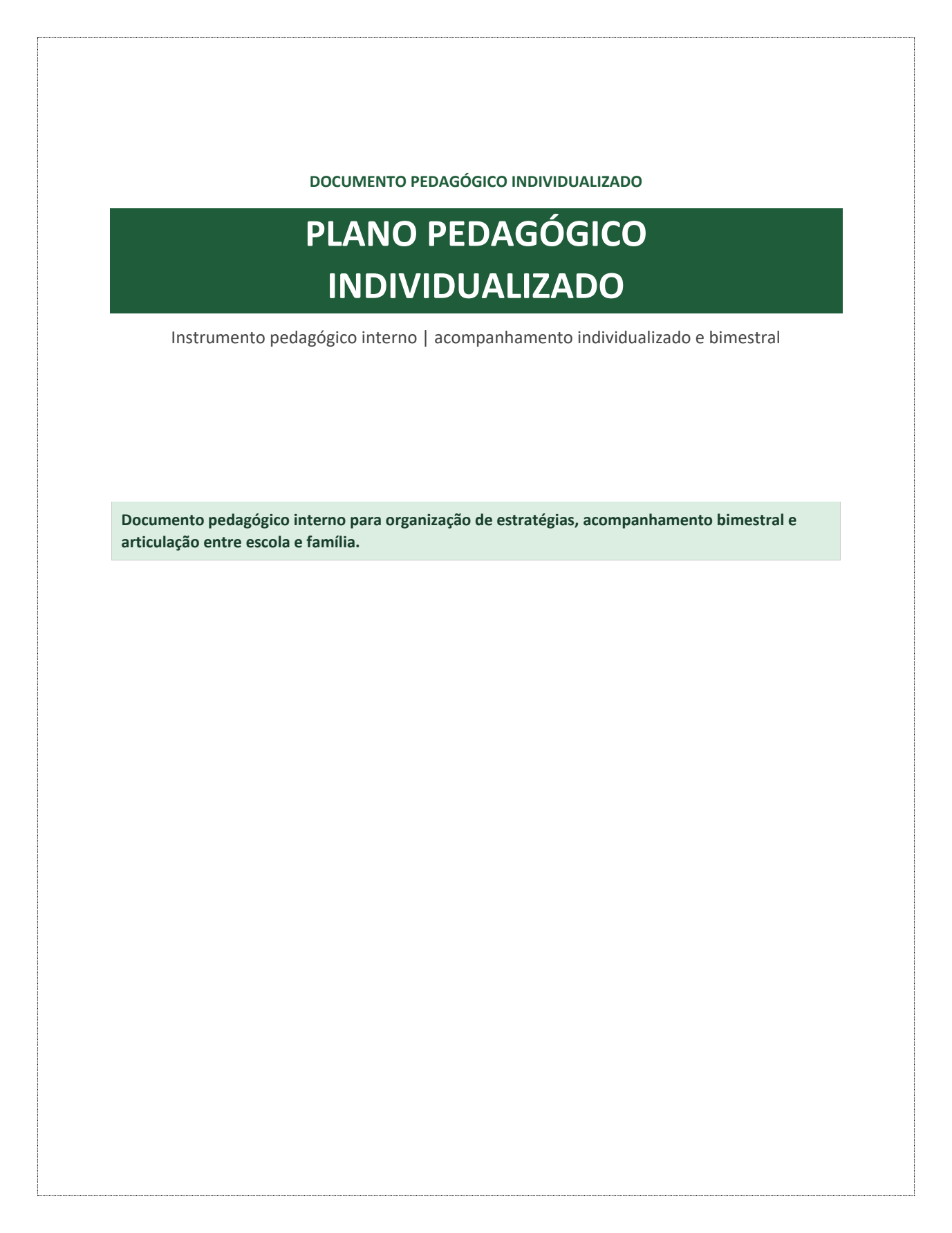 Primeira página do Plano Pedagógico sobre transtorno de ansiedade